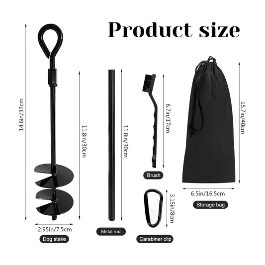 FANEASON Dog Tie Out Stake, 14 Inch, 360° Swivel Heavy Duty Ground Anchor