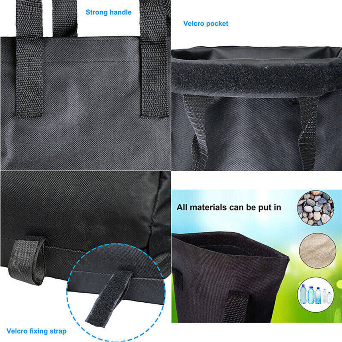 FANEASON Canopy Weight Bags 4 Pack, Heavy Duty Tent Weights Sand Bags for Pop Up Canopies, Gazebos and Outdoor Tents