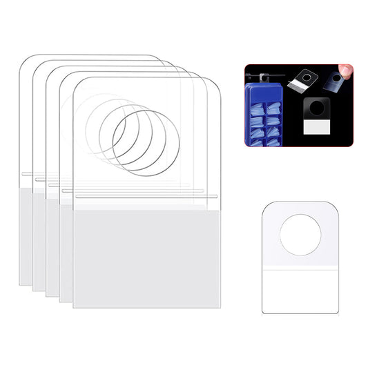 FANEASON Clear Adhesive Hanging Tabs 500 Pack, Transparent Sticky Display Hooks for Retail Displays, Packaging and Home Organisation