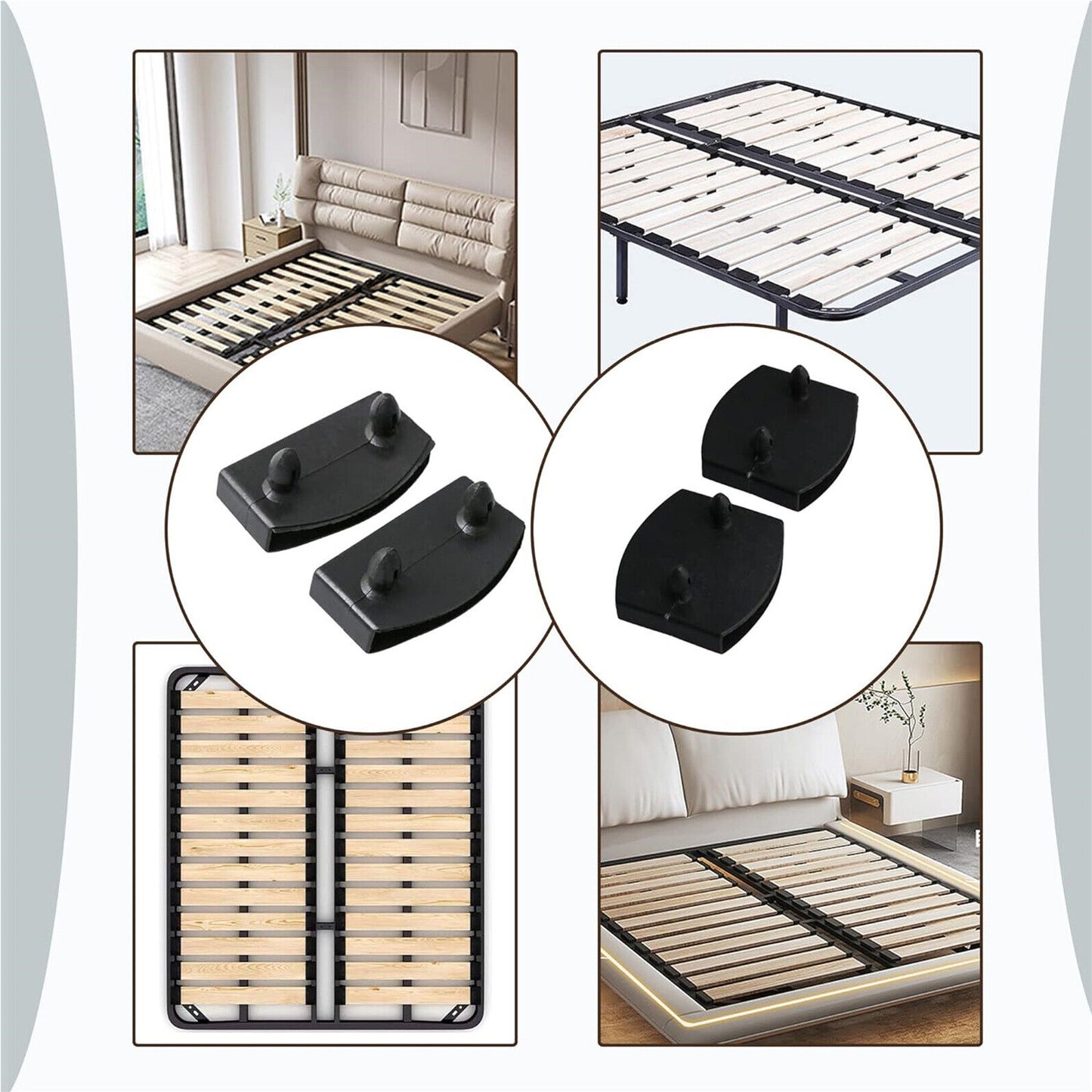 FANEASON Bed Slat Holders 60 Pack – Durable Plastic Bed Slat Caps for Wooden Bed Frames