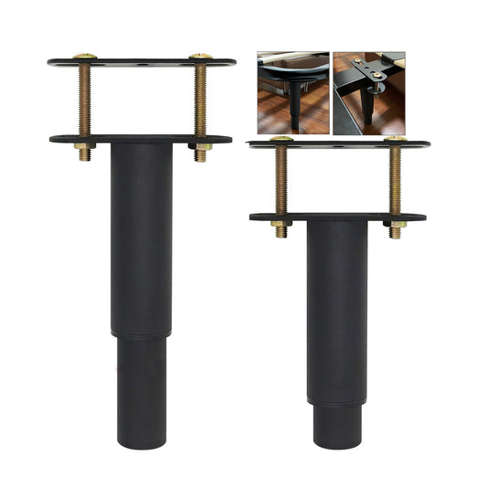 FANEASON Adjustable Bed Support Legs 2 Pack, 18–33 cm Height Adjustable Steel Furniture Legs with Mounting Plates and Non-Slip Feet