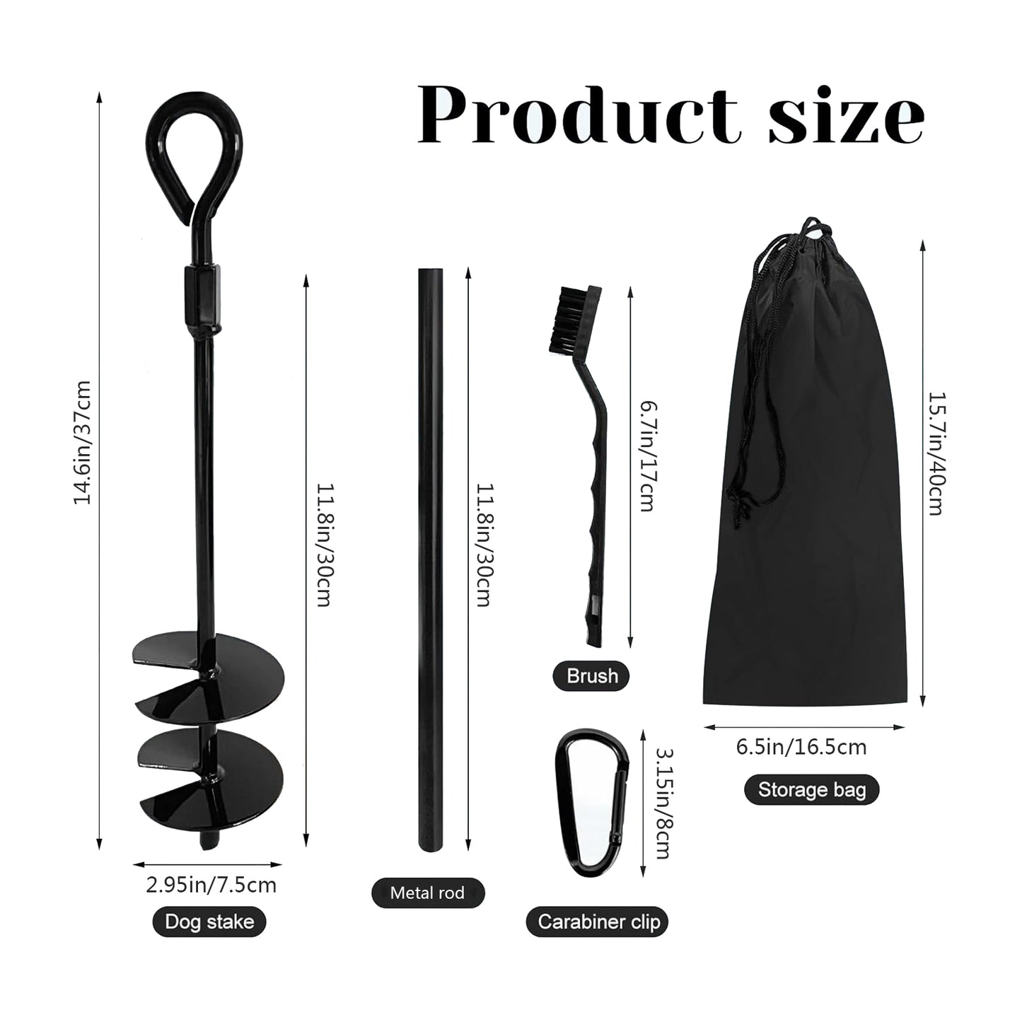 FANEASON Dog Tie Out Stake, 14 Inch, 360° Swivel Heavy Duty Ground Anchor