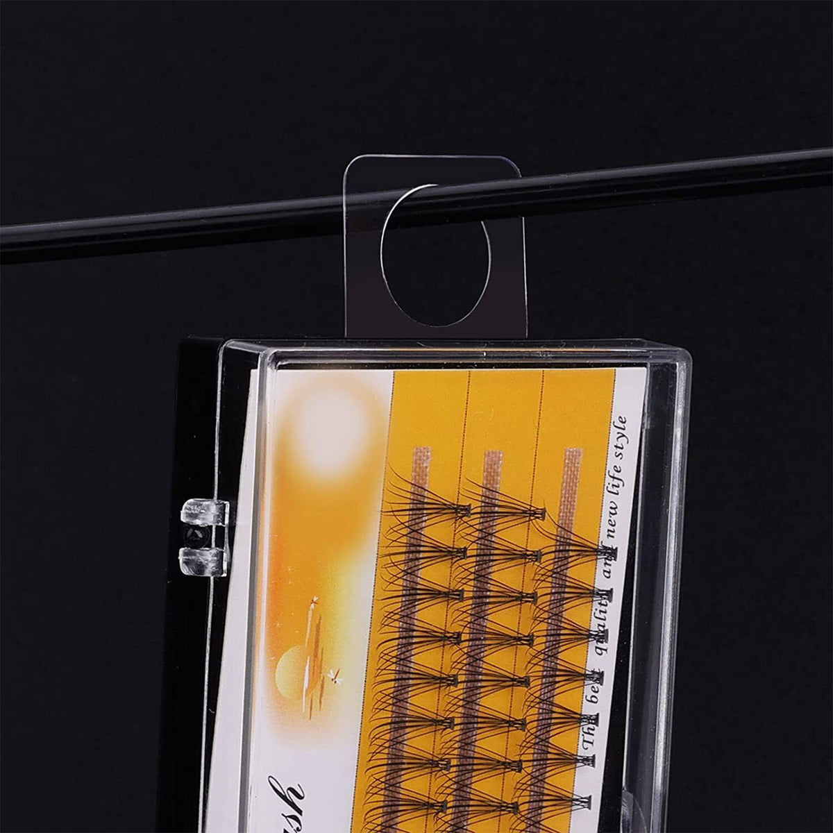 FANEASON Clear Adhesive Hanging Tabs 500 Pack, Transparent Sticky Display Hooks for Retail Displays, Packaging and Home Organisation