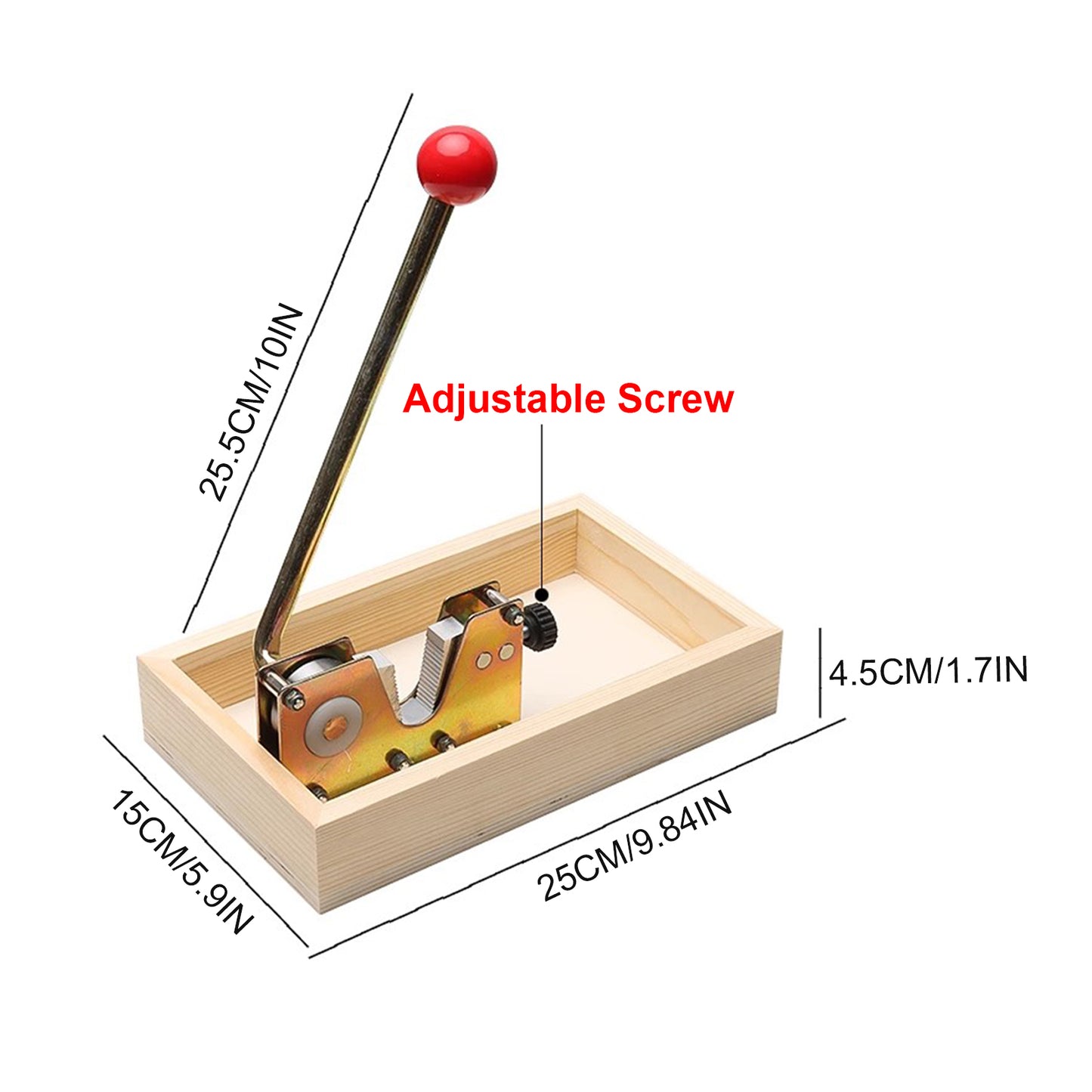 FANEASON Heavy Duty Nut Cracker with Adjustable Jaw & Wooden Base