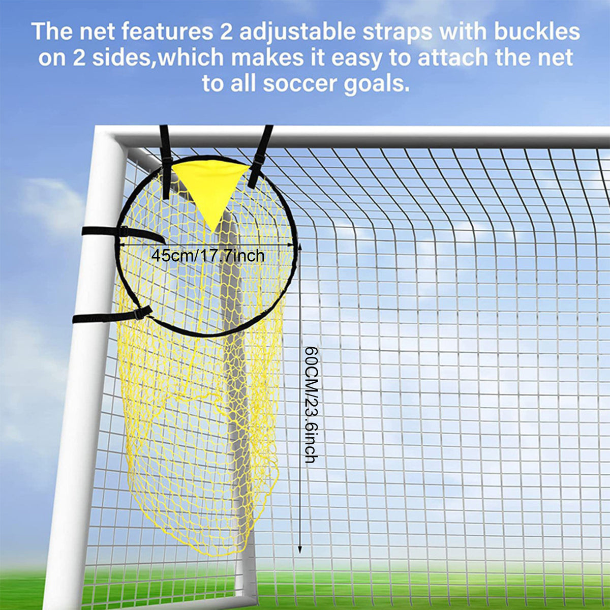 FANEASON Soccer Goal Target Nets 2 Pack, 45 × 60 cm Football Shooting Practice Targets with Adjustable Straps